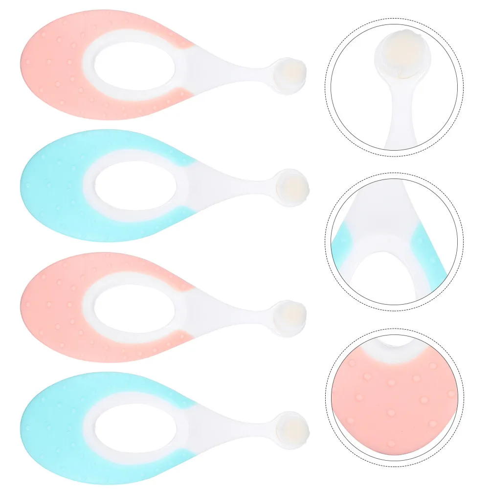 

Набор из 4 детских зубных щеток: тонкий дизайн, глубокая чистка десен, портативные, для чувствительных зубов, для обучения уходу за полостью рта