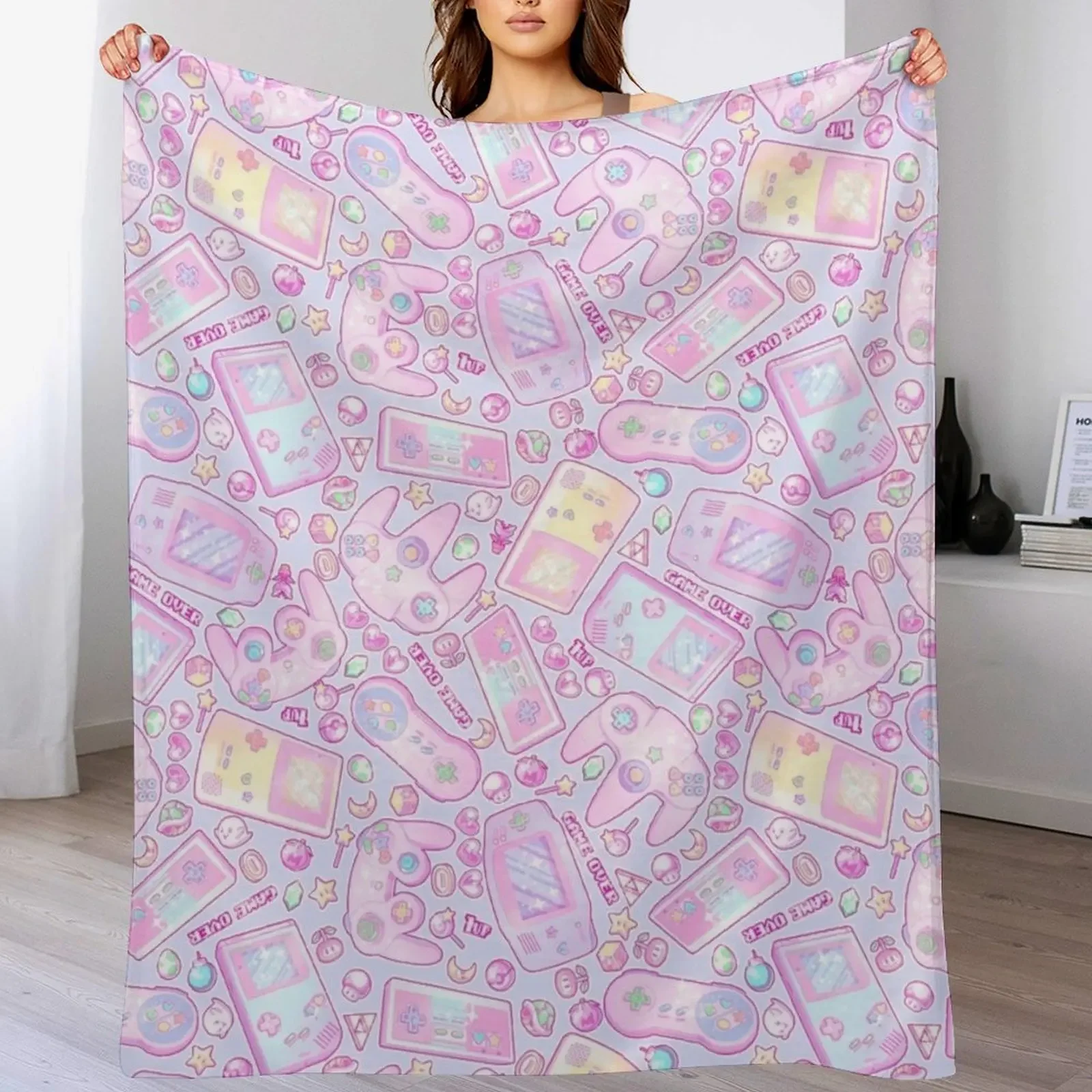 Power Up! Throw Blanket Soft Breathable Blanket for Night Sleeping