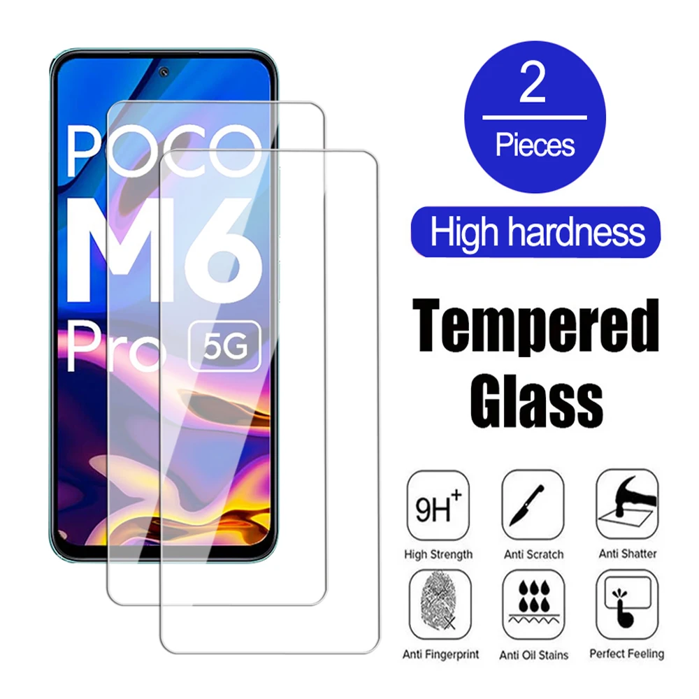 2Pcs Screen For Xiaomi Mi Poco X3 X4 X5 Pro M3 M4 M5 M6 Pro 4G 5G Tempered Glass For Xiaomi Poco M5S X3 X4 GT NTC Protector Film