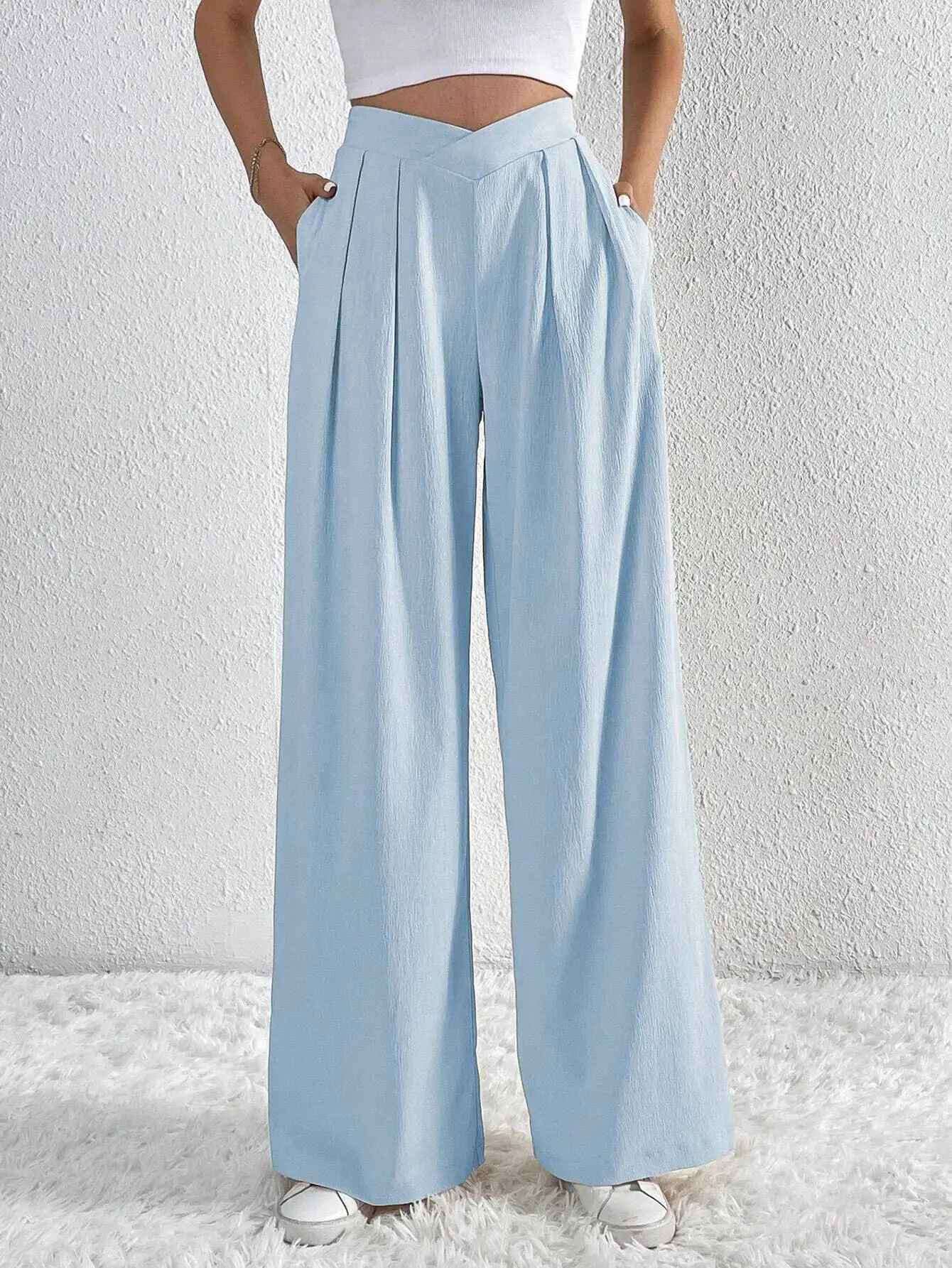 Casual Pants 2025 Autumn Winter New Women's Trousers Office Style Pleated Casual Wide Leg Pants Loose Long Trousers