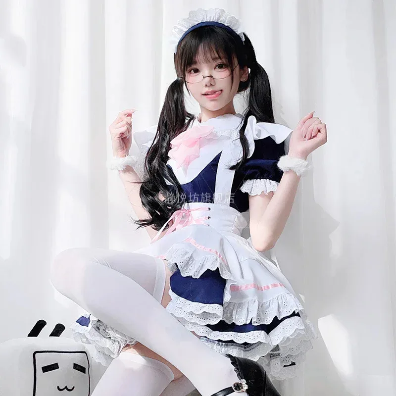 اليابانية لوتي خادمة الملابس الفاخرة فتاة تأثيري أليس فستان لينة لطيف فيستدوس أنيمي Kawaii الزي ملابس العمل لوليتا