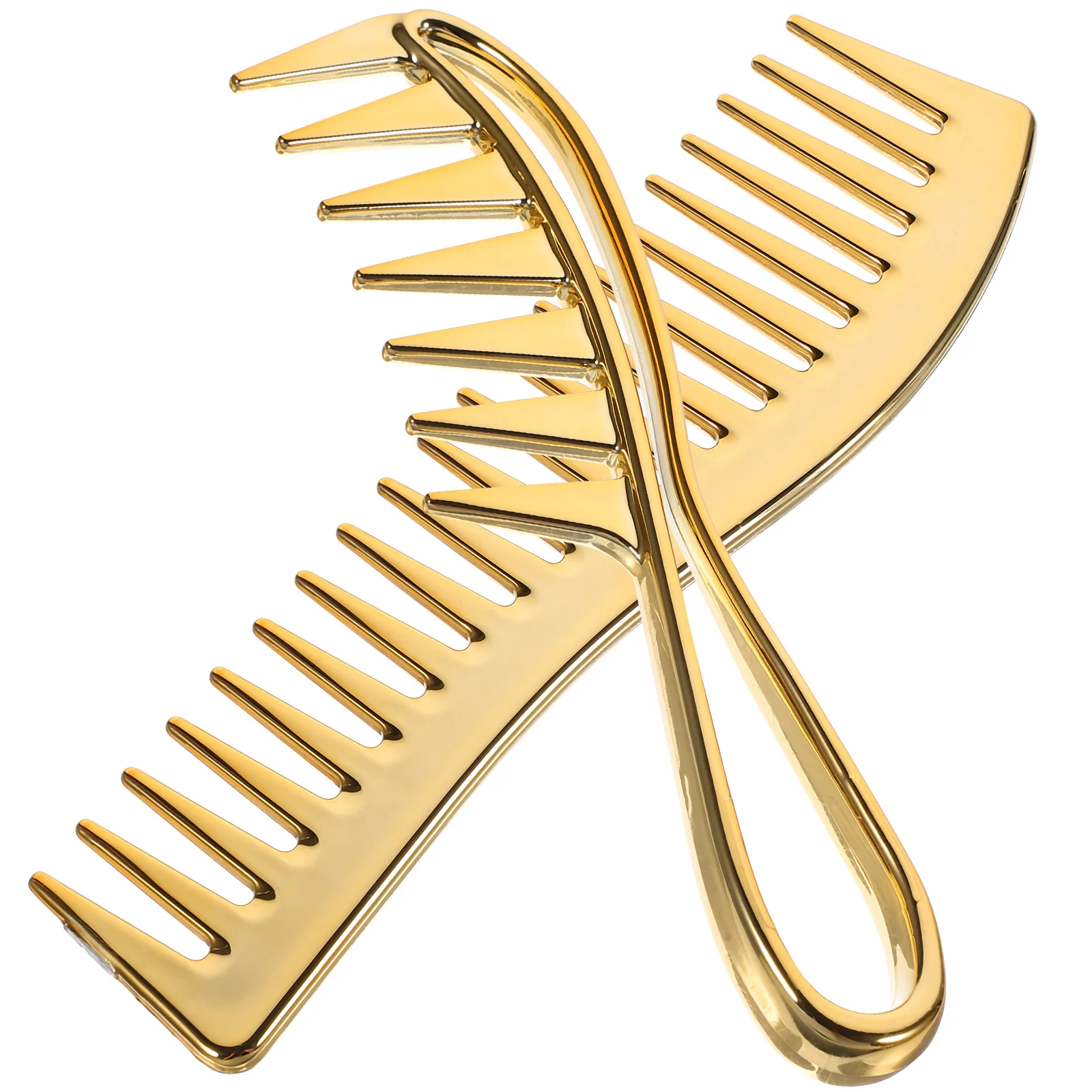 

2 Pcs Men's Wide Tooth Comb Stylish Styling Hair Combs for Piece Set Haircut Cutting Professional Plastic Barber Golden