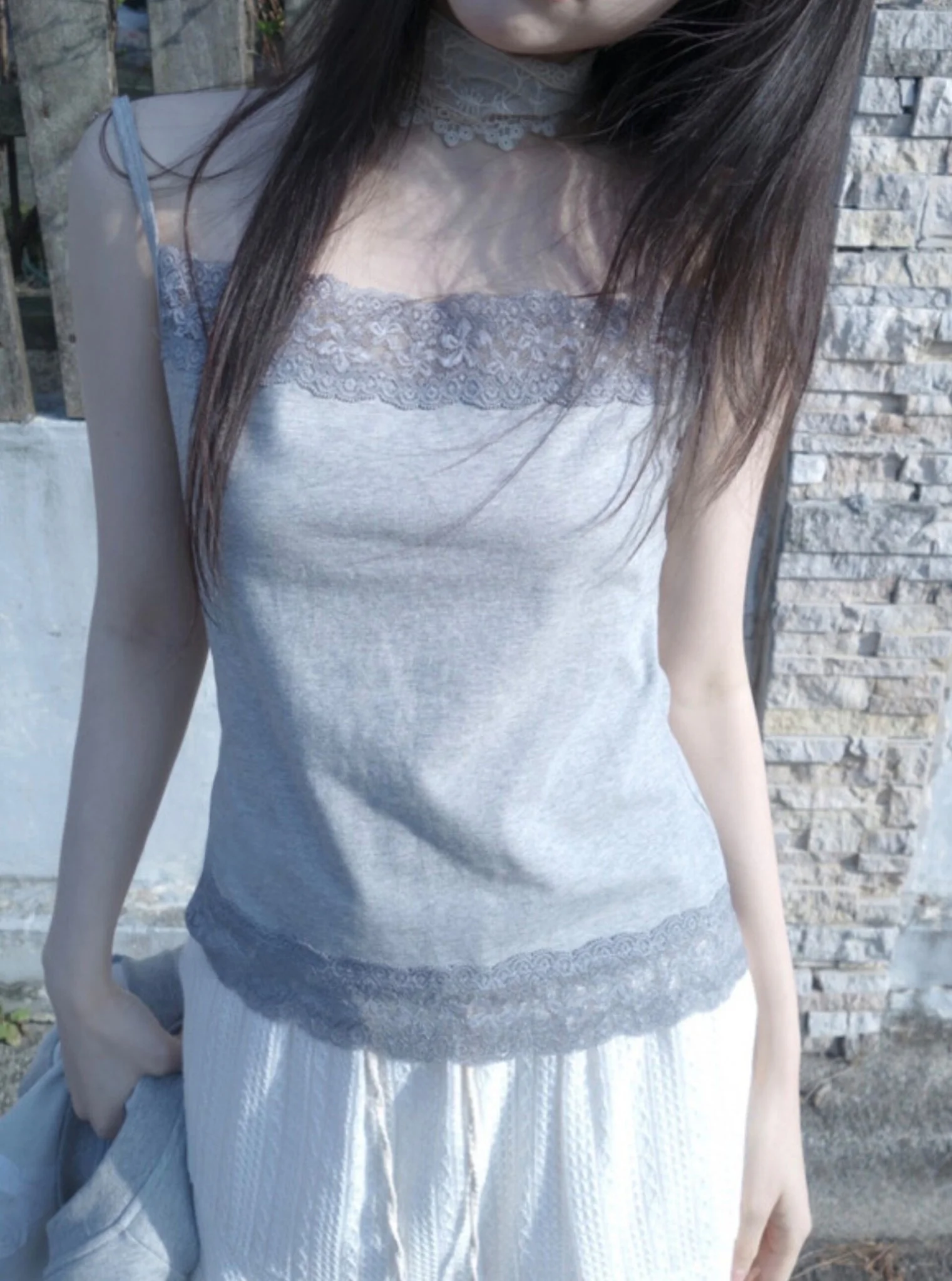 Unique SEI Japanese Style Lace Splice Slimming Summer Versatile Strapless Top Women's Fashion Commute Straight Cut Short Slee...