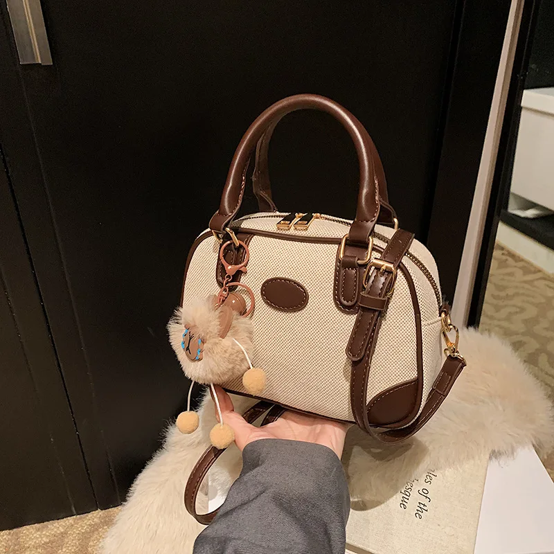 

​​2025 Retro Mallard Brown Pillow Bag Elegant Small Crossbody Purse for Women Vintage Spring Summer Shoulder Bag Top Handle Tote