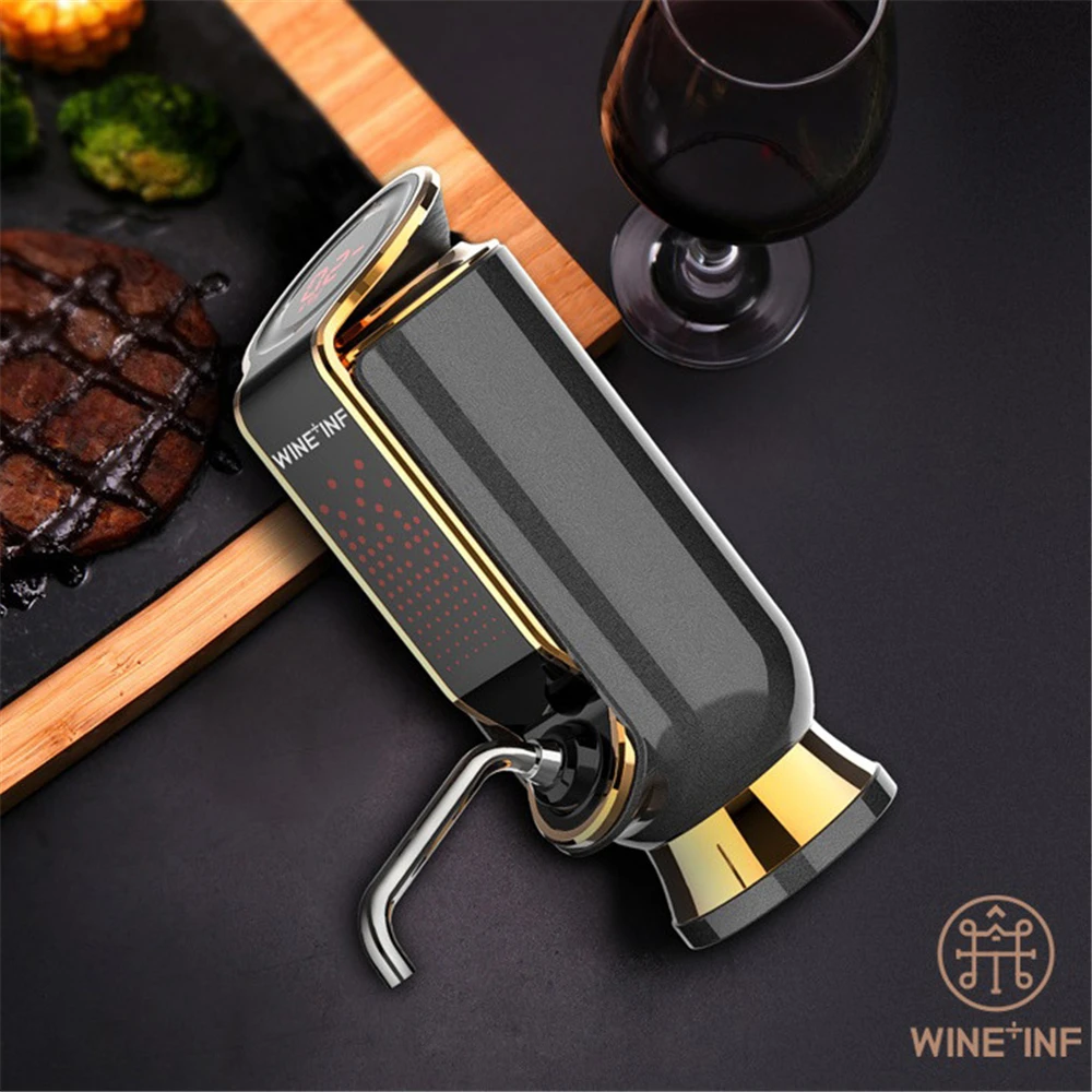 

Smart Electric Wine Decanter with 10 days Vacuum Preservation Wine Aerator Wine Stopper Wine Output Setting Temperature Display