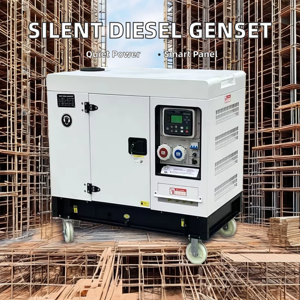 

206 6KW/8KW Super Silent Water Cooled Diesel Generator Portable with Digital Panel 110V-480V 3-phase 60hz Frequency