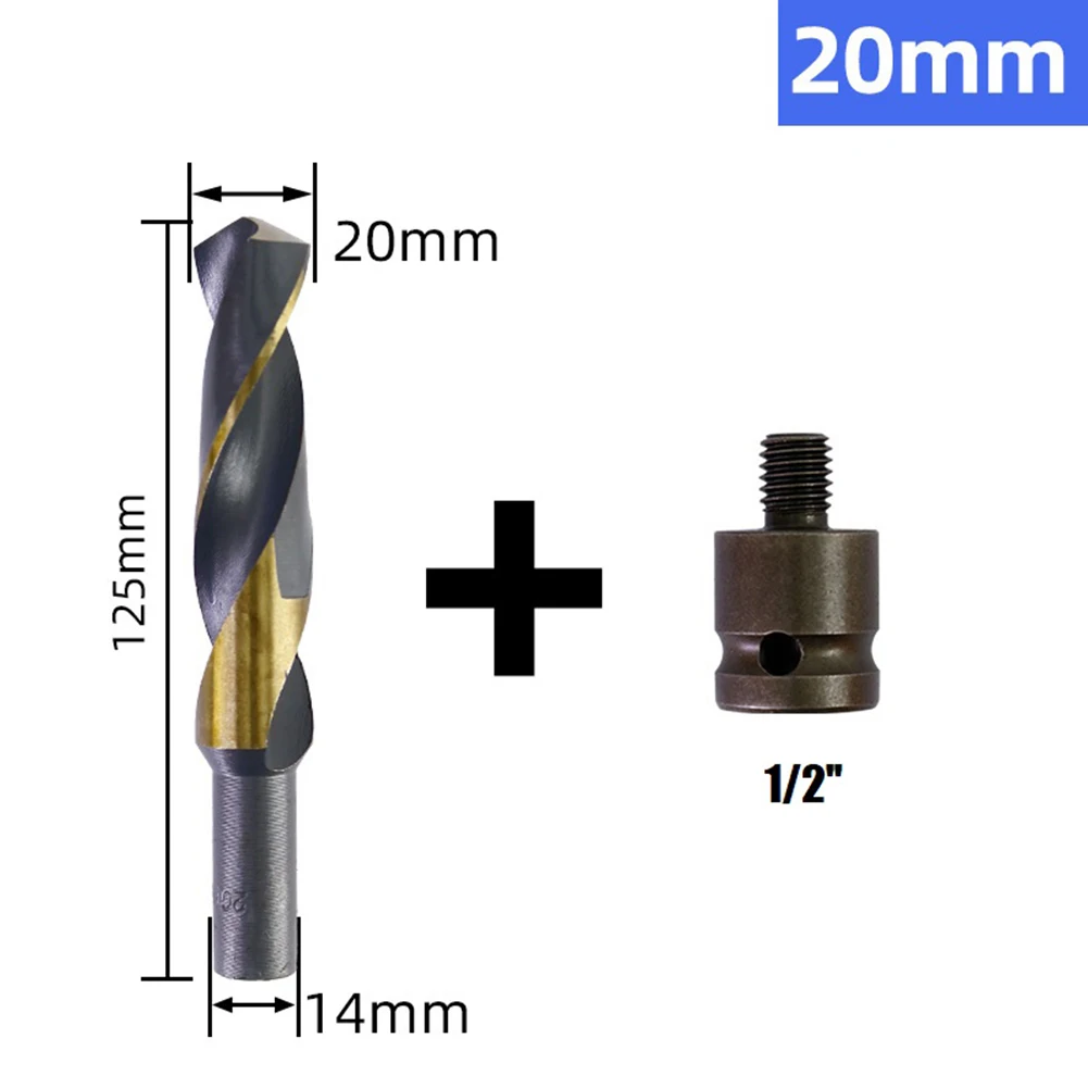 14 25mm Diameter HSS Drill Bit Set with 1/2\'\' Adapter – Suitable for Various Materials Including PVC and Plastics