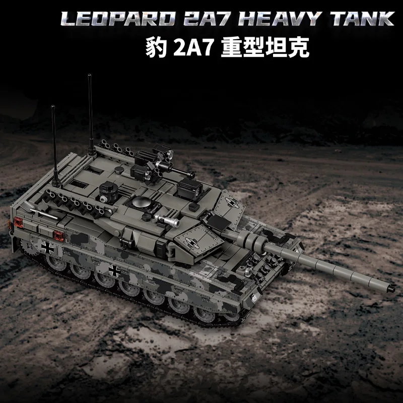 مجموعة بناء كتل عسكرية MOC Leopard 2A7 - دبابة معركة رئيسية للجيش مع جنود الحرب العالمية الثانية. هدية للأطفال (أولاد) #2