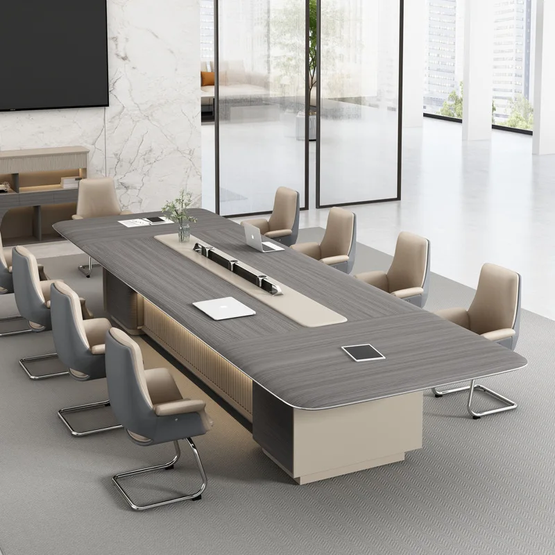 

High end large conference table, simple modern office, rectangular reception, conference room, table and chair combination