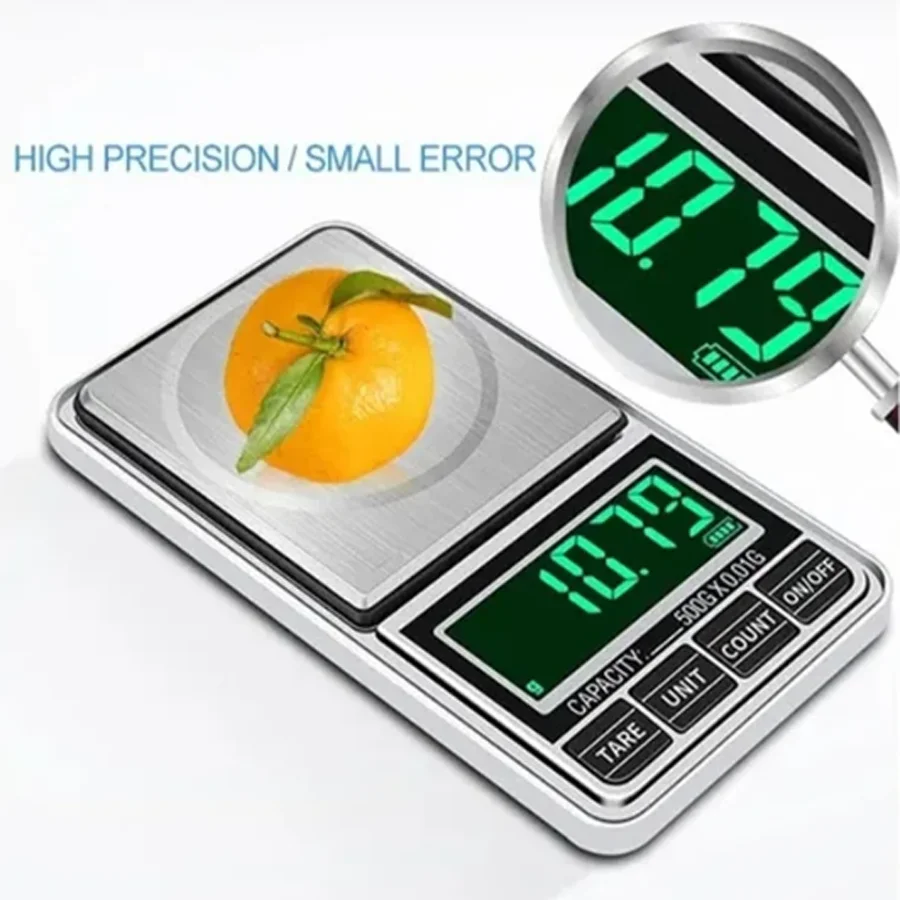 1pc High Precision Portable Mini Pocket Jewelry Gold Scale USB Rechargeable Digital Electronic Scale Weight Balance Gram Scale