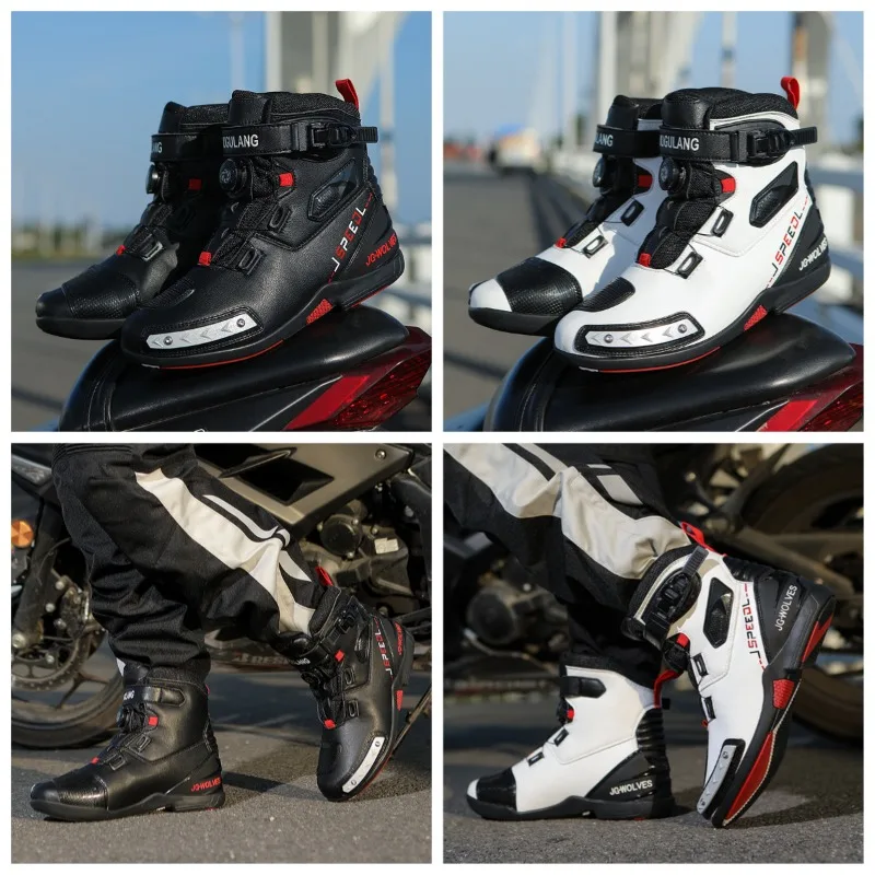 JG Wolves D3119 New Motorcycle Riding Boots Shock Absorption Non-slip Anti-drop Travel Equipment Four-season Motocross Shoes
