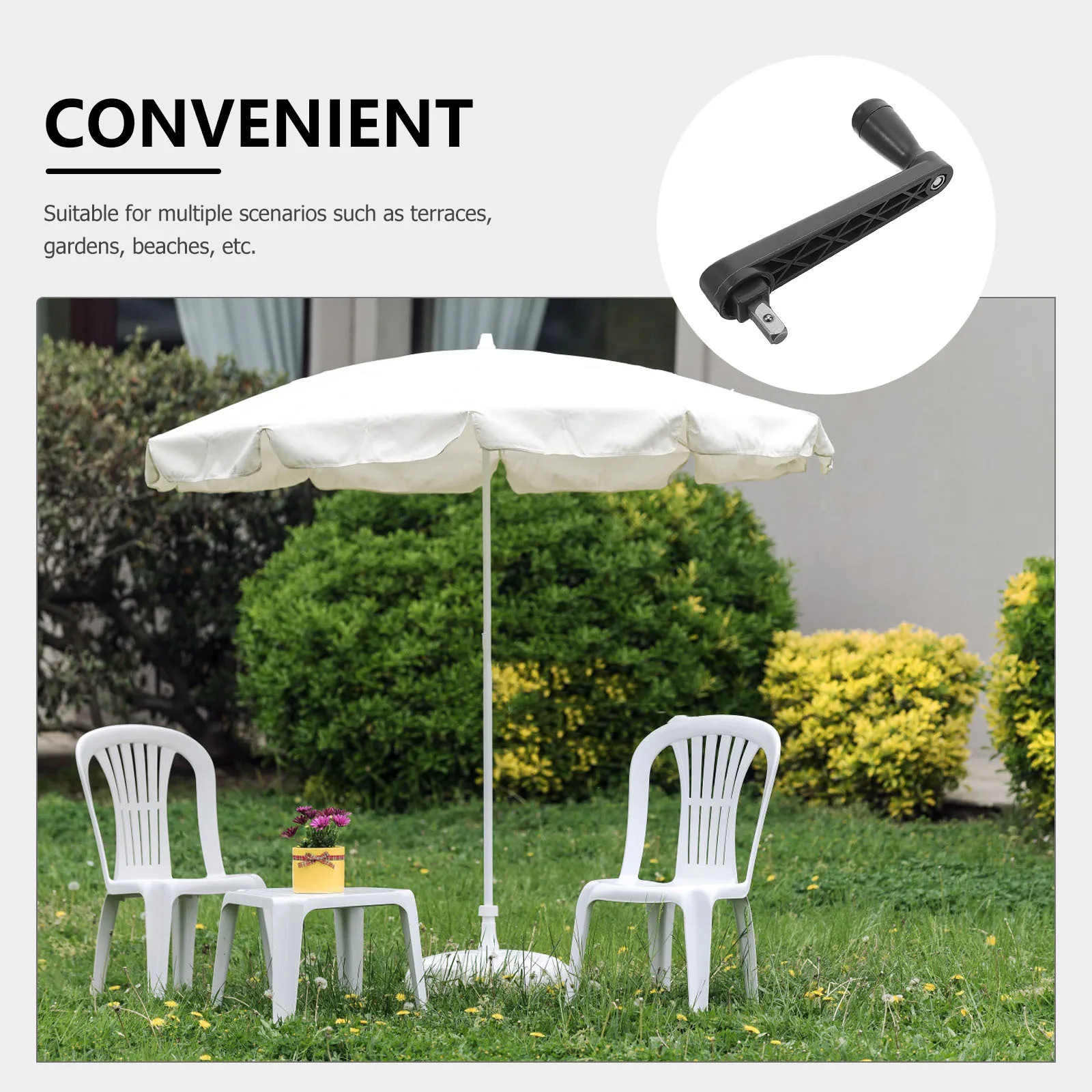 مظلة فناء خارجية بمقبض كرنك، جزء بديل شديد التحمل لظل الشمس، تحكم بزاوية قابلة للتعديل للاستخدام المريح #5