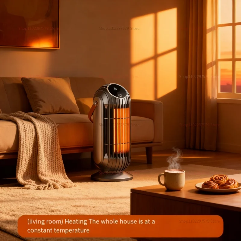 2025 جديد 1500 واط سخان كهربائي محمول سطح المكتب الصغير مروحة ومدفأة الذكية آلة الهواء الدافئ غرفة نوم المنزل مكتب الشتاء سخان #6