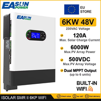 Easun 6000w 48v On/Off Grid  Hybrid Inverter Pure Sine Wave Solar Charger 2 Output MPPT 120A Battery 50/60Hz Parallel with WIFI