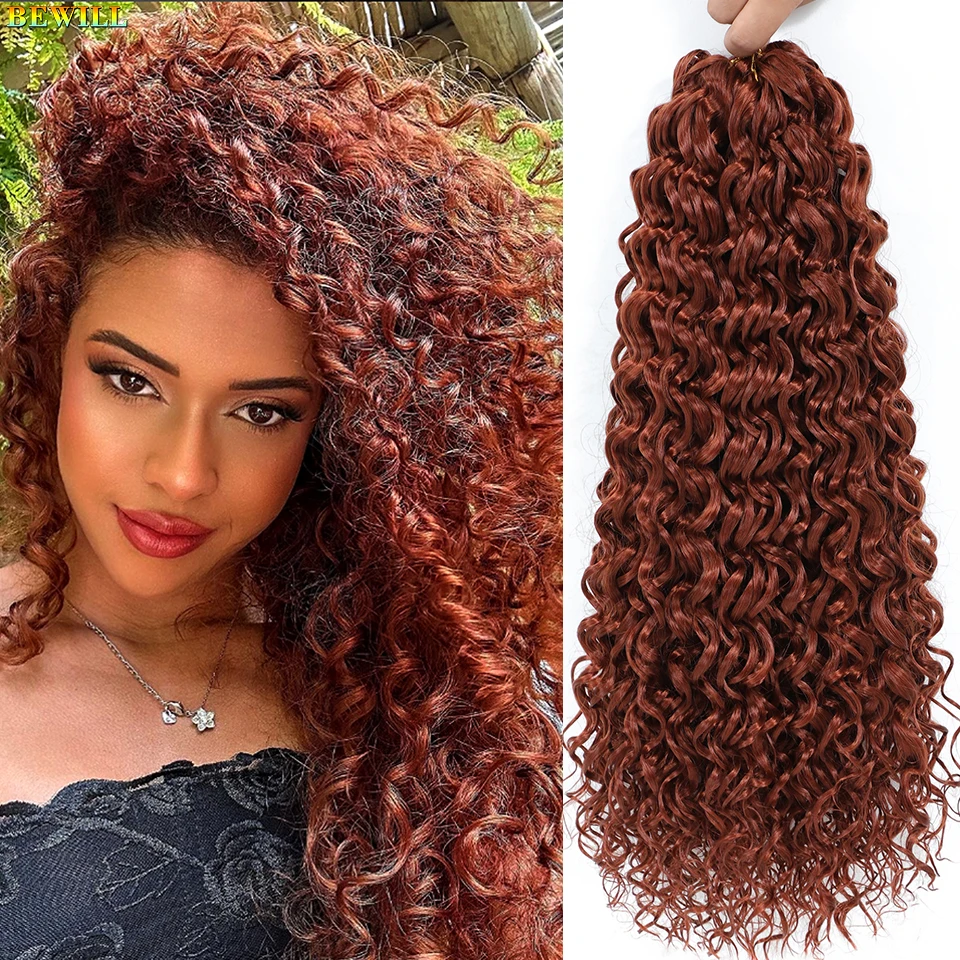 BEWILL GoGo Curl Häkelhaar 14 18 Zoll Wasserwelle Strand Curl Häkelhaar Ombre Synthetische böhmische Zöpfe Haarverlängerungen 1B – Detail 16