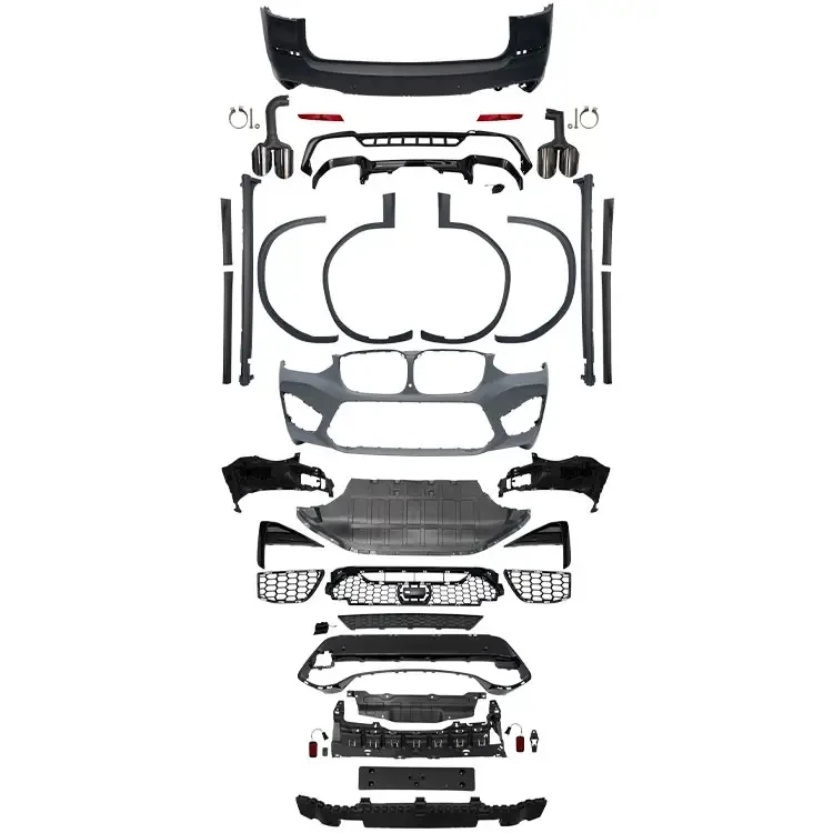 

X3 G01 G08 2018-2021 upgraded to X3M-style body kit front and rear bumpers side skirt eyebrow exhaust