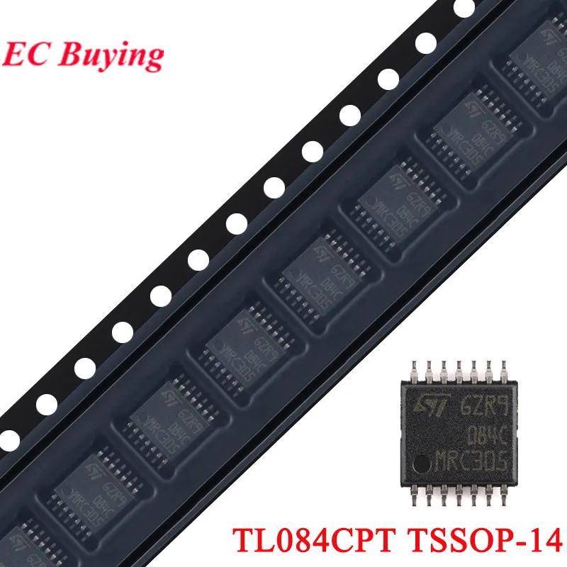 5pcs/1pc TL084 TL084C 084C TL084CPT TSSOP-14 JFET Input Quad Operational Amplifier Chip Low Input Bias Current IC