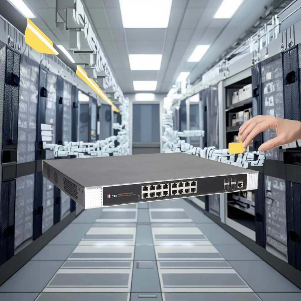 

16 POE Ports Industrial Switch 4 SFP 192G Capacity NMS APP Control 802.3af/at CCTV OEM