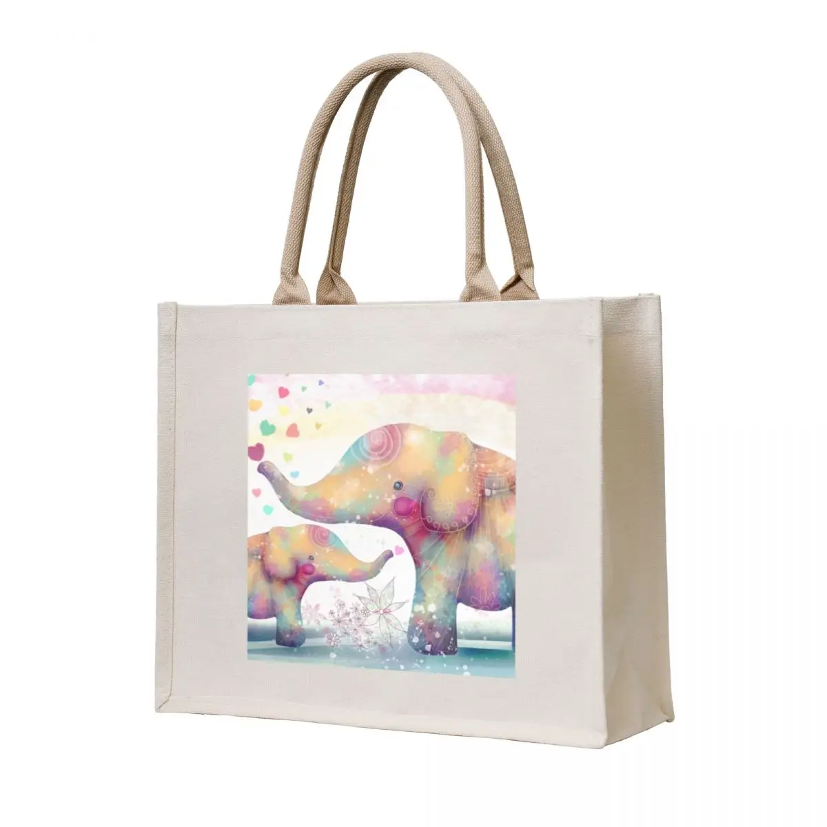 

elephant affection Tote Bag tote bag university Gift bags custom canvas bag
