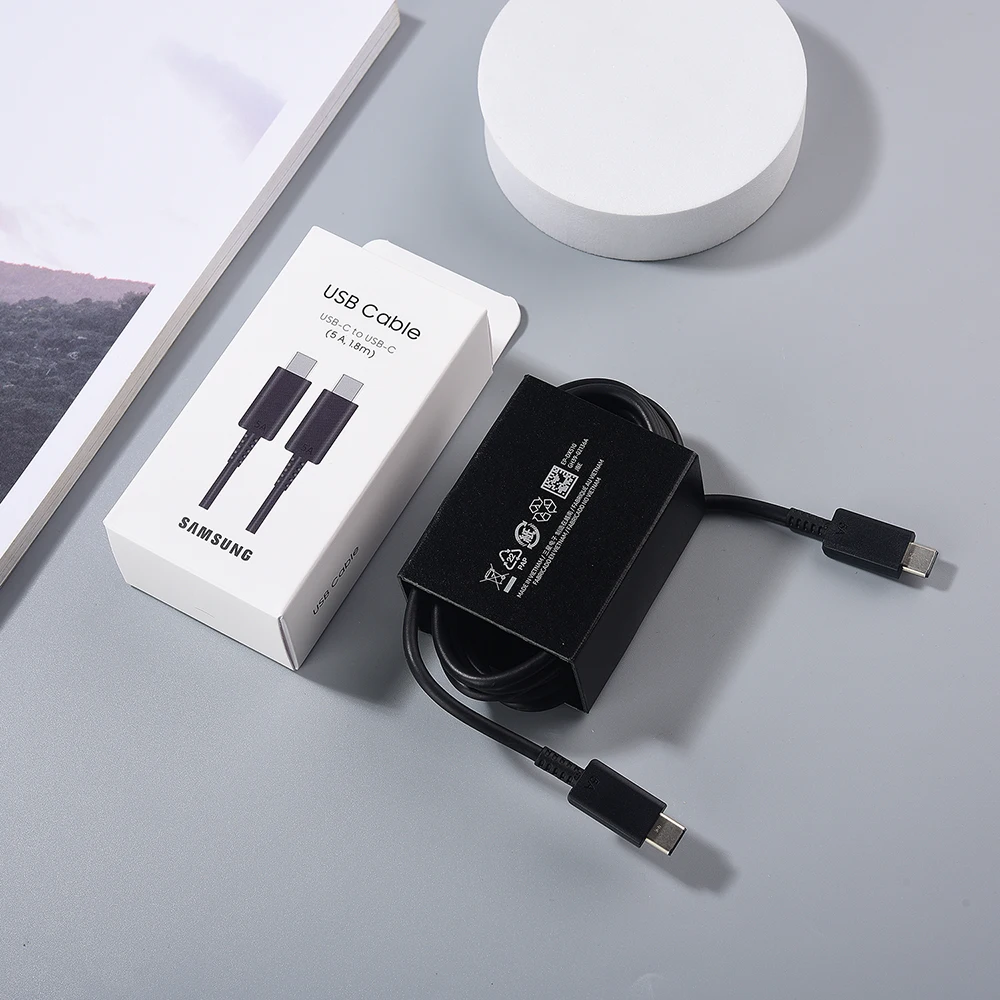 Samsung 45W PD Cable For Samsung S22 S21 S20 FE S23 S24 Ultra Z Flip Fold 6 5 4 Super Fast Charging  100/180CM USB Type C Cable