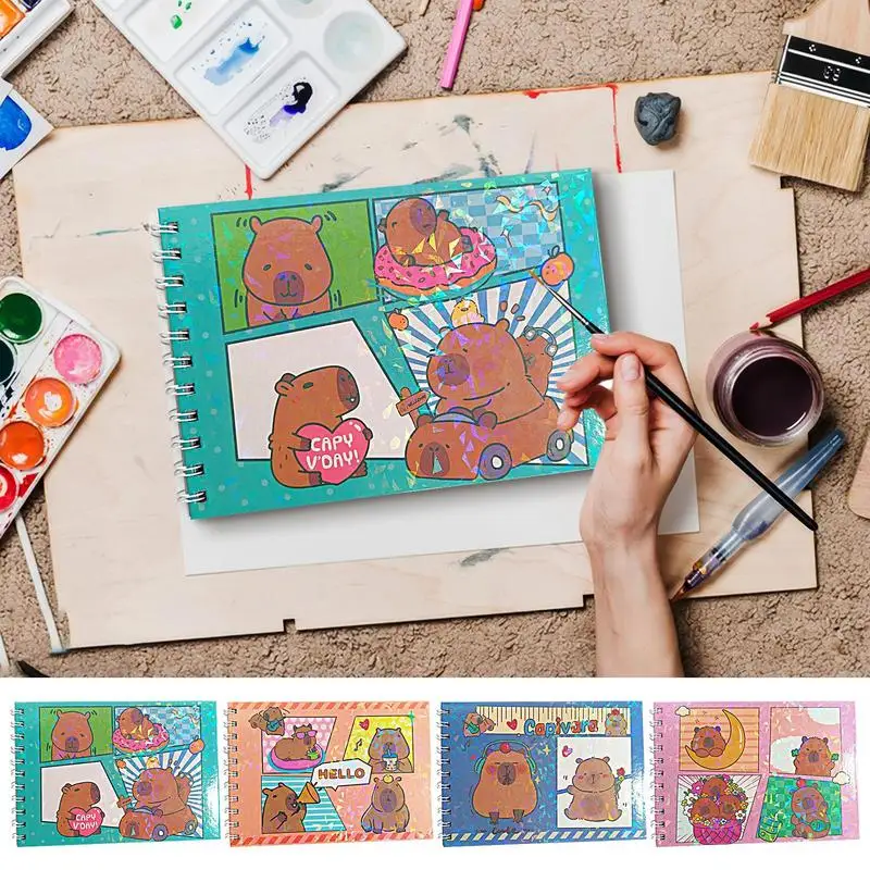 

Coloring Book Capybara Theme Coloring Book Students Women Relaxation Stationery 48 Pages Artistic Activity for Crayons Markers