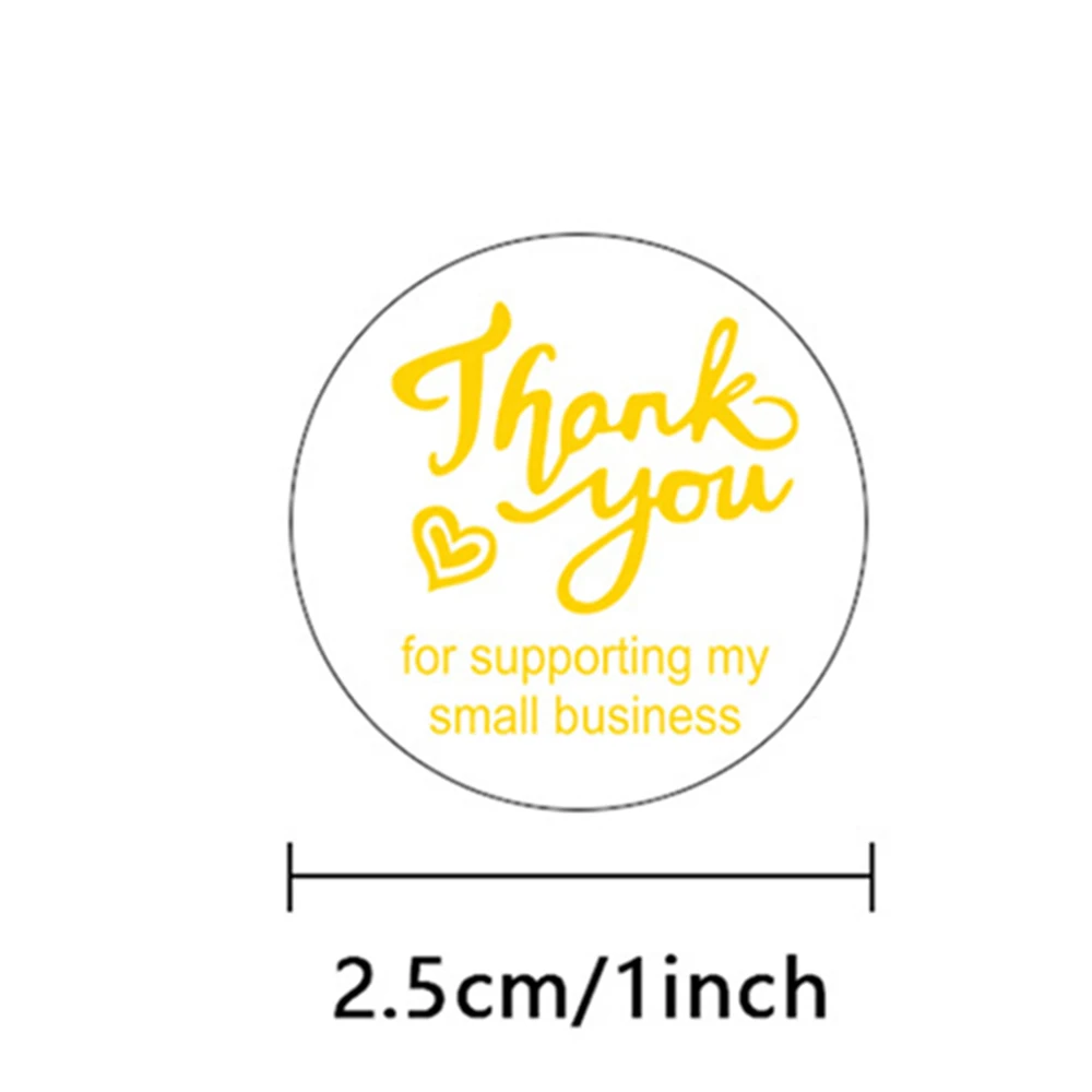 50-500pcs Gold Foil Thank You Stickers For Your Order White Adhesive Seal Label Sticker For Small Business Mailers Packaging Bag