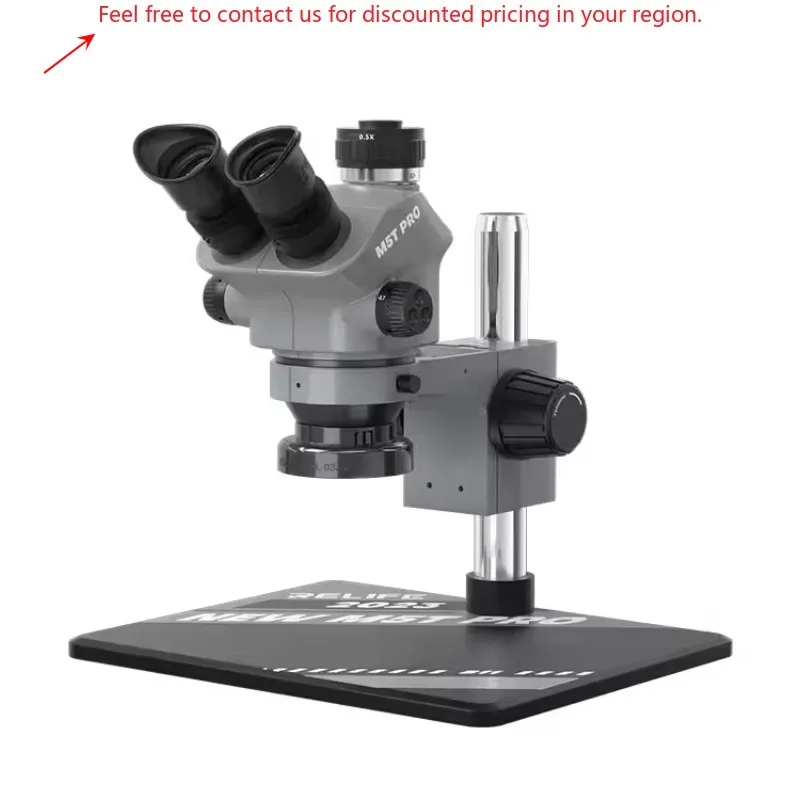 

RELIFE RL-M5T Pro-B11 Trinocular HD Microscope 7-50 Times Continuous Zoom For Mobile Phone Repair With Large Size Aluminum Base