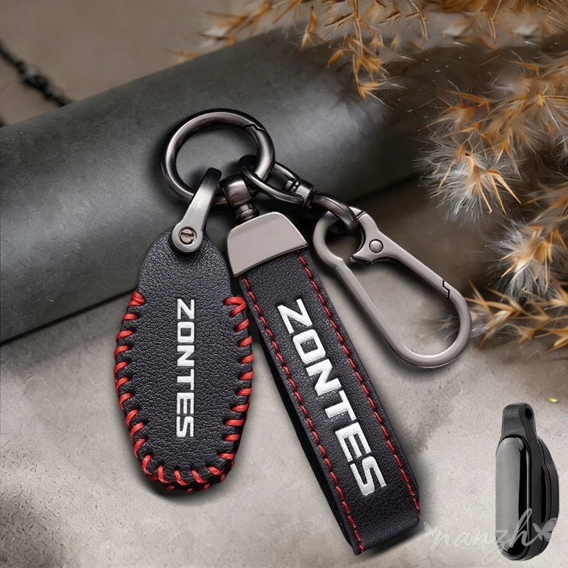 

Leather Car Remote Key Case Fob Cover Shell For Zontes Kiden GK350 125m 150m 150D 368E 368g 368D 368m 350D 350m ZT350-D Bag