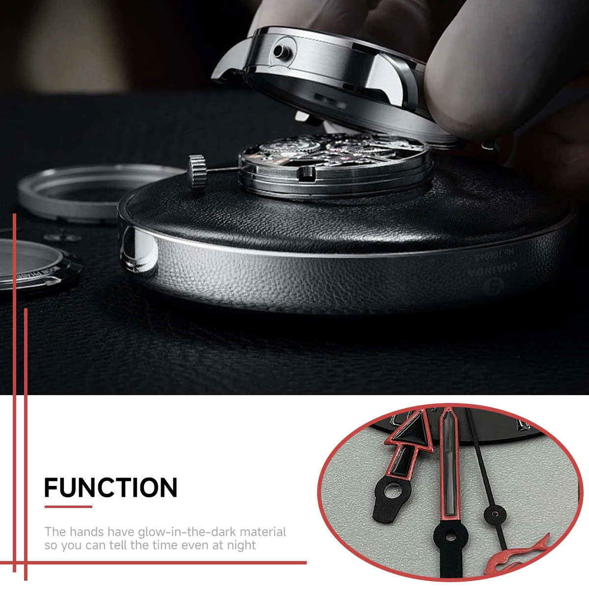 voor NH35 NH36 Beweging Stalen Band Top Horloge Accessoires Horloge Pointer NH35 Pointer Horloge Wijzers met Groene Lichtgevende