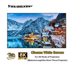 Schermo per proiettore bianco Max Cinema da 250 pollici schermo di proiezione con cornice Ultra stretta di grandi dimensioni da 1cm per tutti i tipi di proiettori