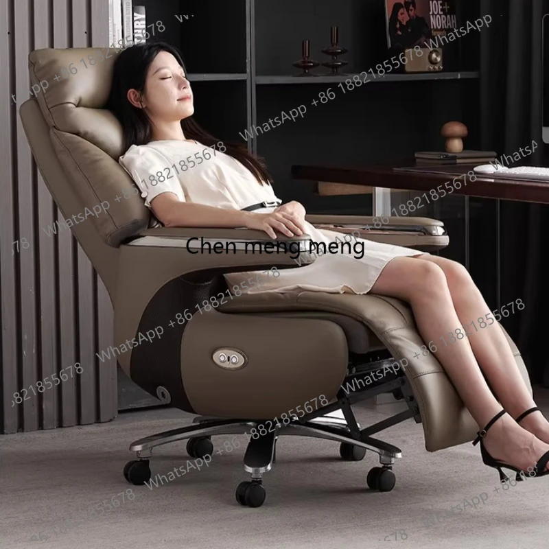 Premium Leather Electric Massage Boss Chair Reclining High-Back Executive Office Chair multi-functional cadeira gamer furniture