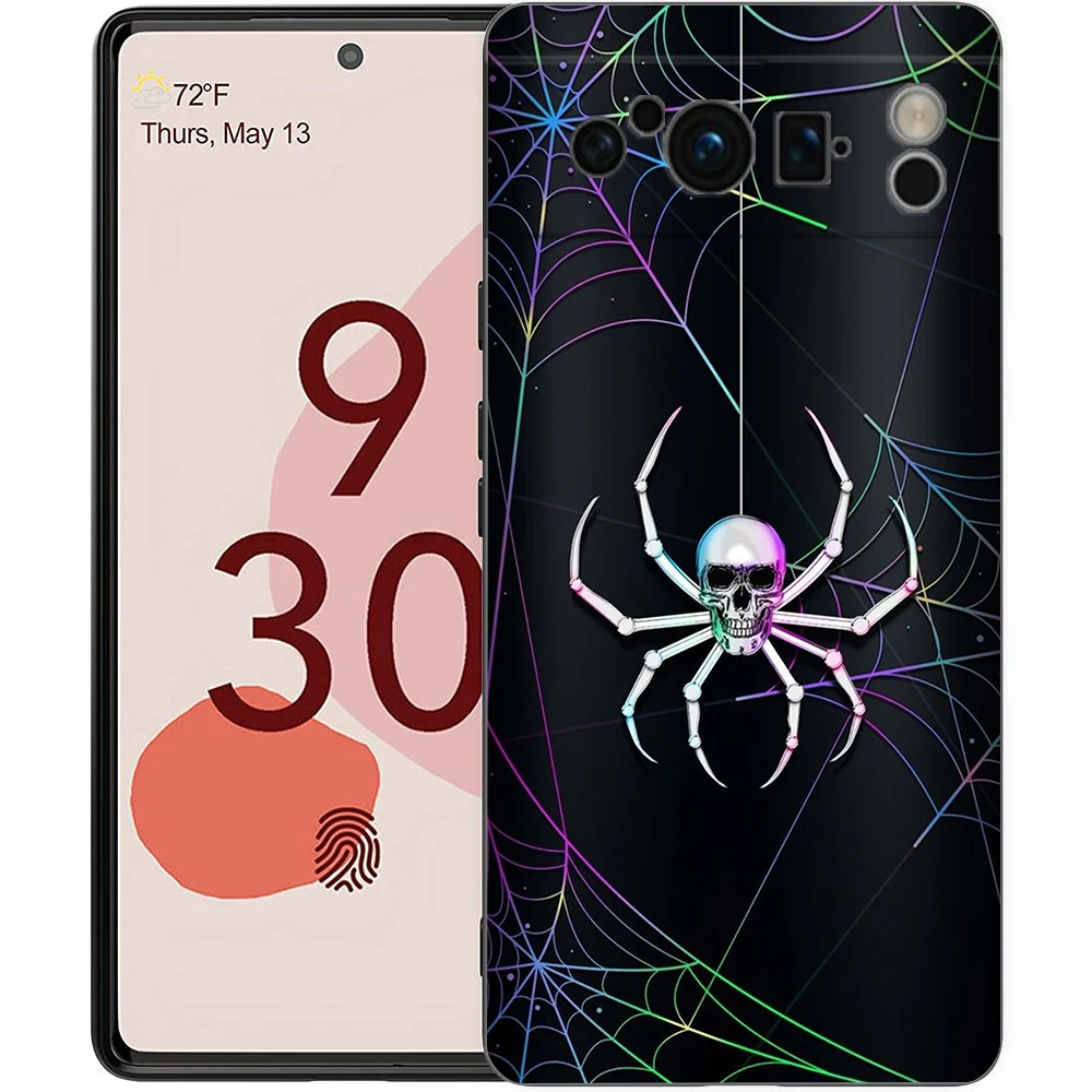 حافظة هاتف على شكل جمجمة أنيقة لهاتف جوجل بيكسل 8 7 6 7A 6A Pro 5G مقاومة للصدمات من السيليكون الناعم 8 Pro 5G Shell Capas Coque Bags من البولي يوريثان