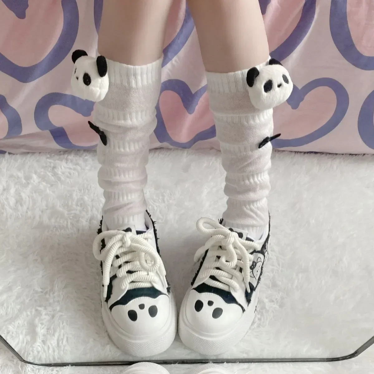 Panda socks thin cute Internet celebrity sock tube JK cotton doll cartoon