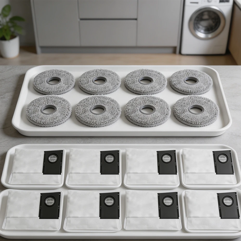 Essential Robot Vacuum Accessories: Mop Cloths & Dust Bags for Midea For v16 Pro/Mini For eureka J15 Max Ultra