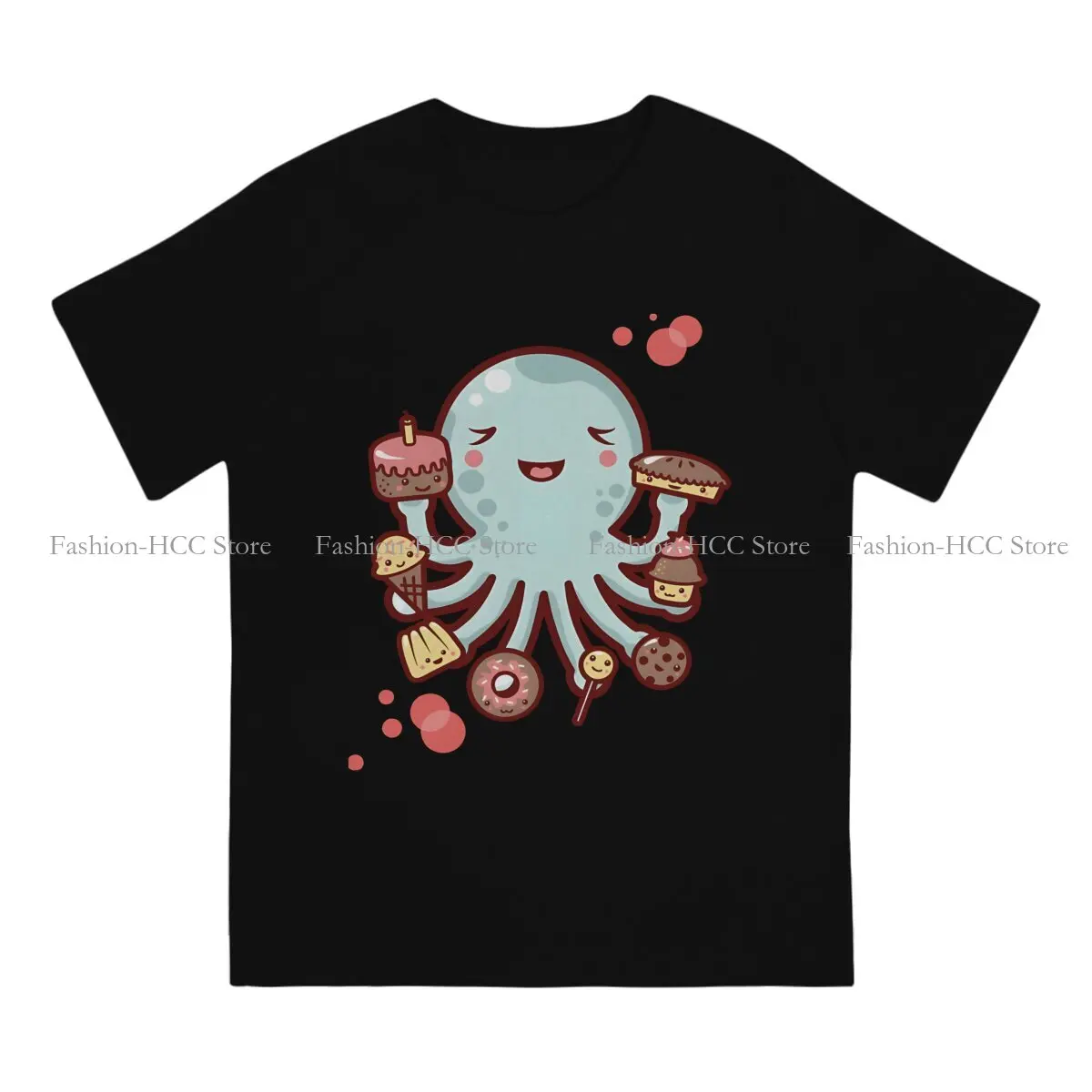 Octopus Original TShirts Room For Dessert Personalize Men's T Shirt Funny Clothing Size S-6XL