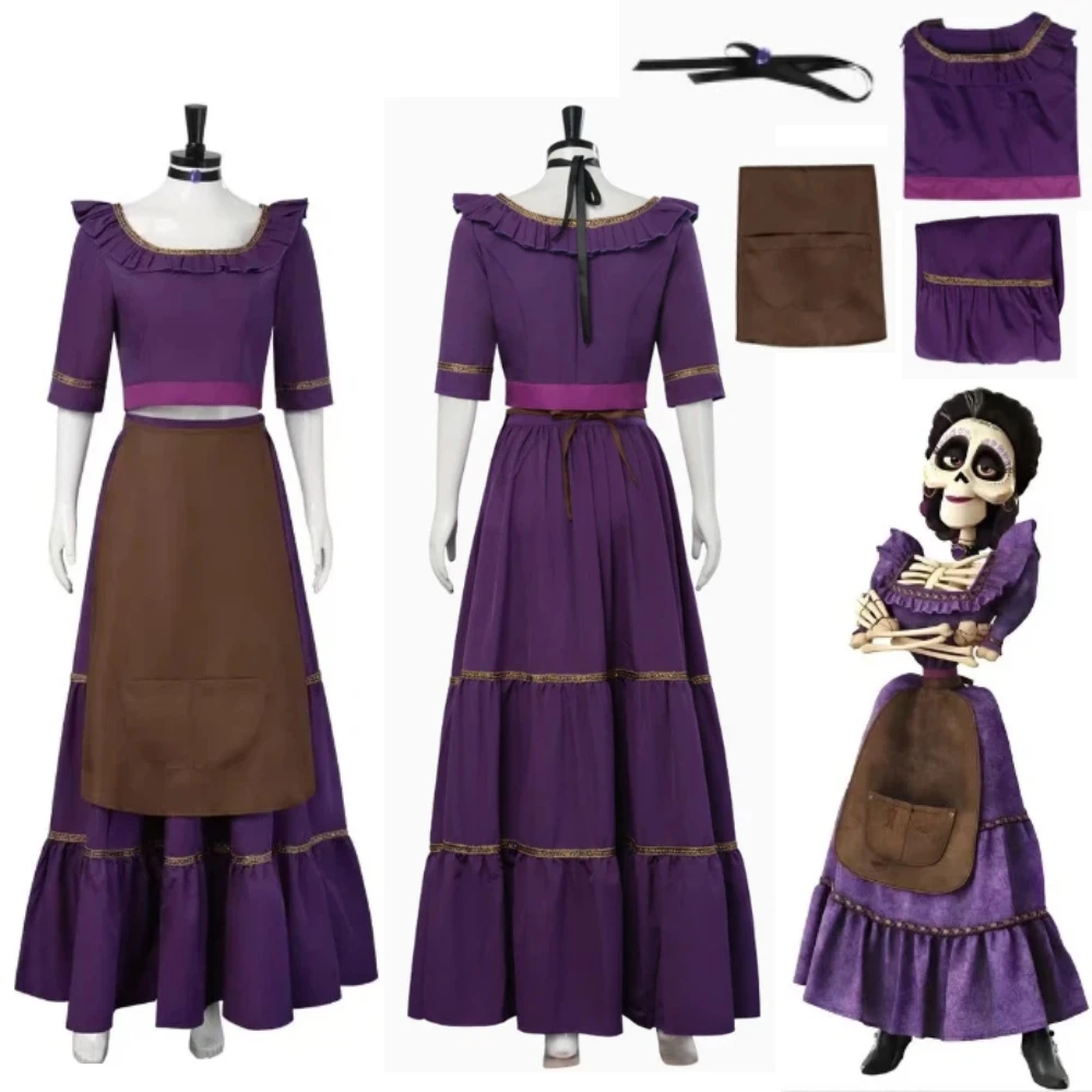 

Anime Hector Rivera Cosplay Costume Skeleton CoCoMama Imelda Cosplay for Women Adult Halloween Carnival Party Play Clothing Suit