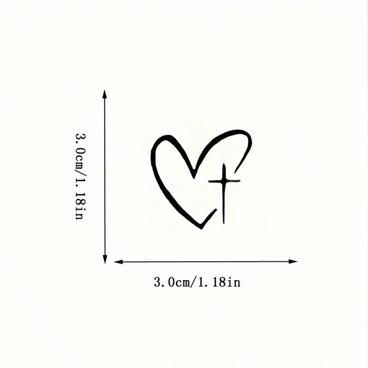 Each set of 2 heart-shaped cross mirror stickers, waterproof and sunproof for cars, laptops and wall exterior accessories