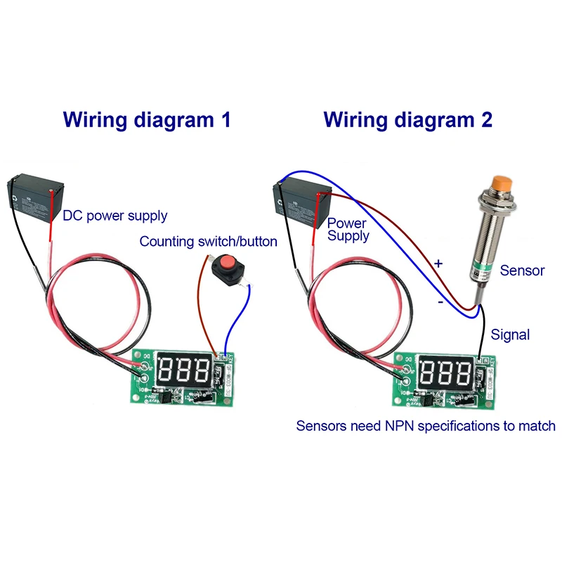 Digit Digital Counter Module Board 4-7V/ 7-16V/15-26V Digital Tube Display Trigger Counter Module Accumulator