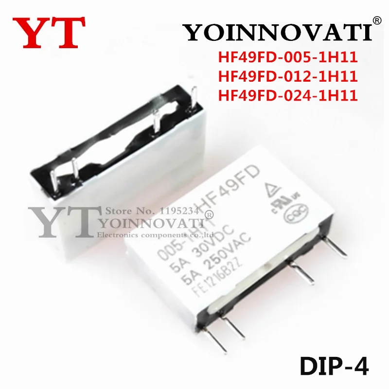10PCS New Original HF49FD-005-1H11 HF49FD-012-1H11 HF49FD-024-1H11 DIP-4