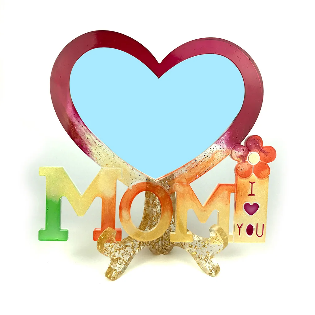 

1Set Silicone Mold for Picture Frame DIY Mother's Day Craft Epoxy Project with Glitter Pigments Personalized Home Decor Gift