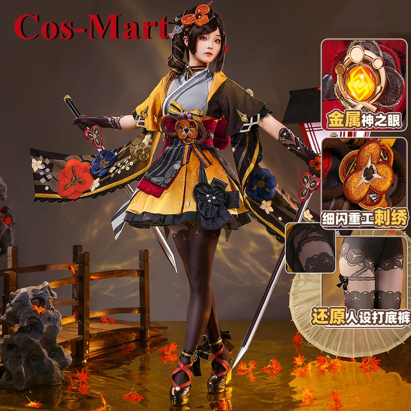 Cos-Mart Game Genshin Impact Chiori Cosplay Costume Gorgrous Gradient Color Pleated Dress Activity Party Role Play Clothing S-XL