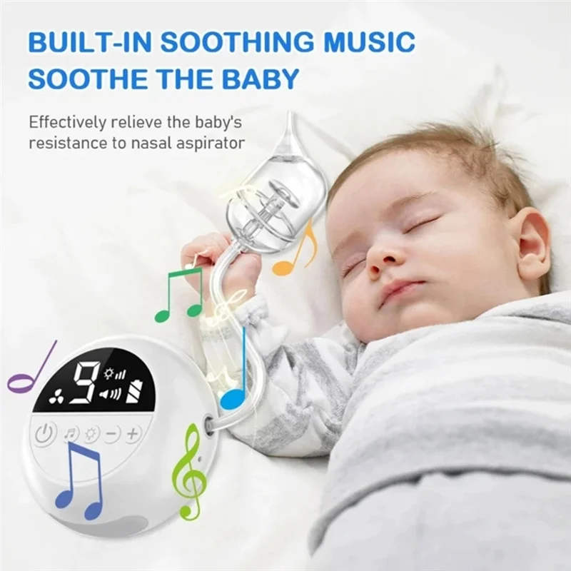Electric Nose Cleaner With Music And Soft Glow Powerful Electric Nasal Aspirator Rechargeable Vacuum For Infants