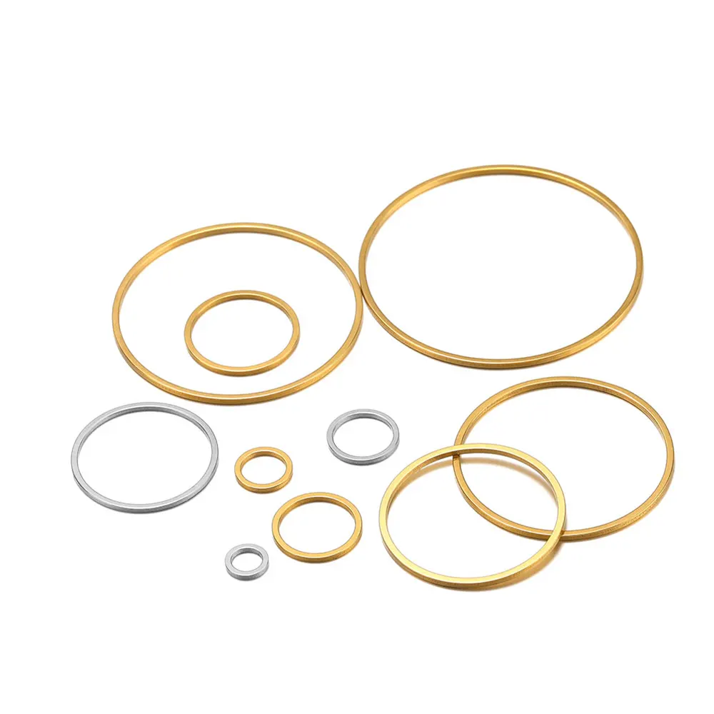 20Pcs Edelstahl Flache Blenden Hohl Anhänger Kreise Charme Ohrringe Ringe Draht Hoops Anhänger für DIY Halskette Schmuck Machen