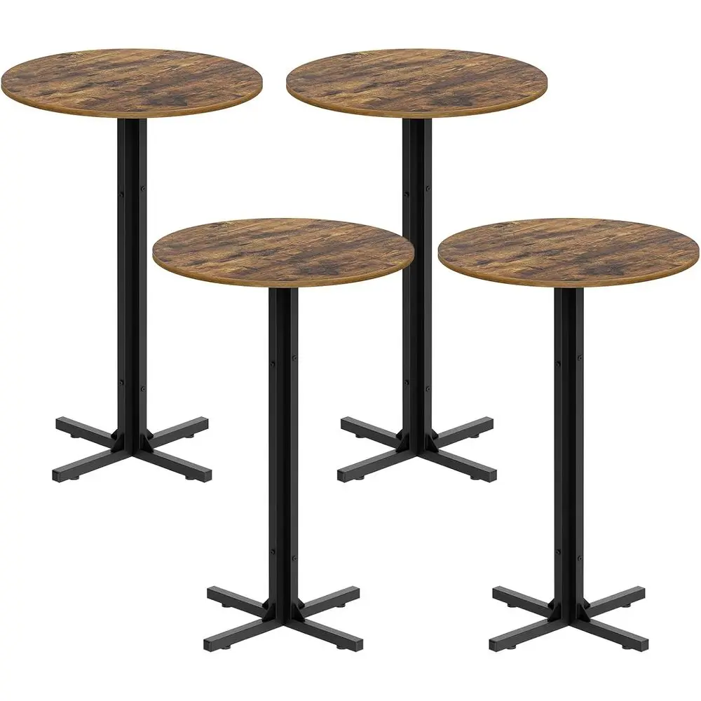 Round Bar Table Set of 4, Counter Height Pub Table, Bar Height Cocktail Table, Versatile Use, for Dining Room, Kitchen, Bar, Pub