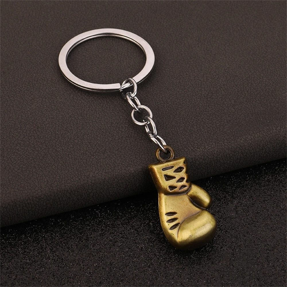 Creative 3D Gym Boxing Pendant Keychains Metal Boxing Gloves Charms Keyrings Fashion Bag Ornament Car Trinket Accessories Gift