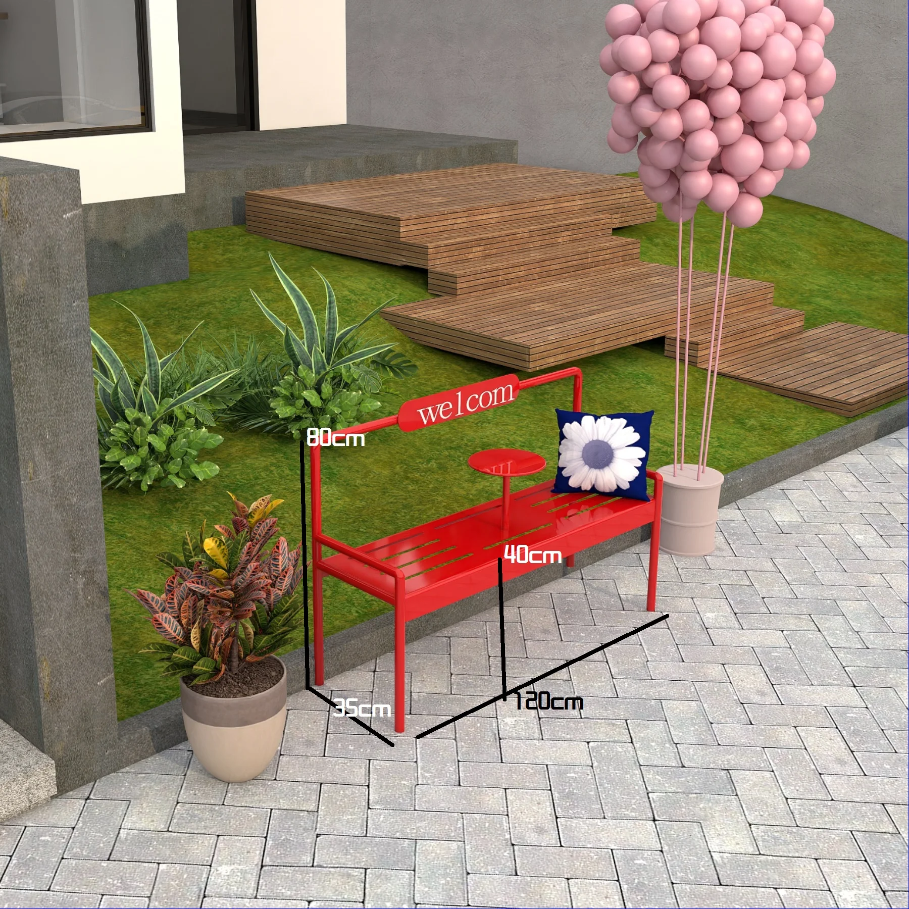 Ins Korea في الهواء الطلق، مقعد بارك مقعد الحليب الشاي مقهى الصالة الرياضية الراحة البراز مركز تسوق كرسي مقعد الحديد #4