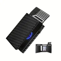 Cartera delgada con ranura para monedas Cartera para tarjetas de crédito para hombre con cierre magnético Cartera para hombre con protección RFID