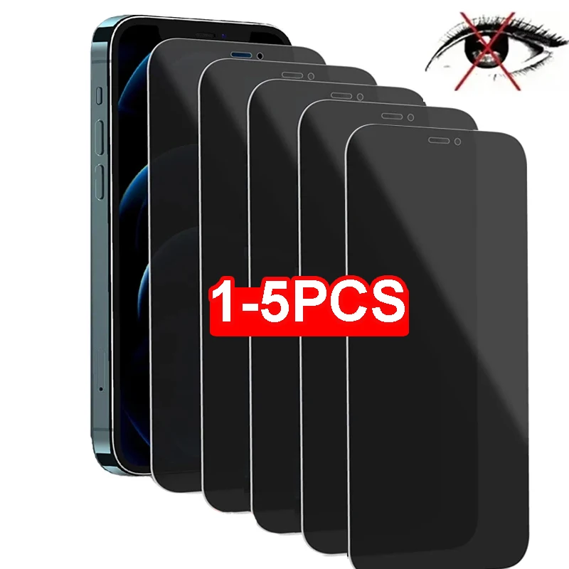 1-5Pcs Anti-spy Tempered Glass for IPhone 16 15 13 11 14Pro Max 13 Mini Privacy Screen Protector For iPhone X XS Max XR Glass