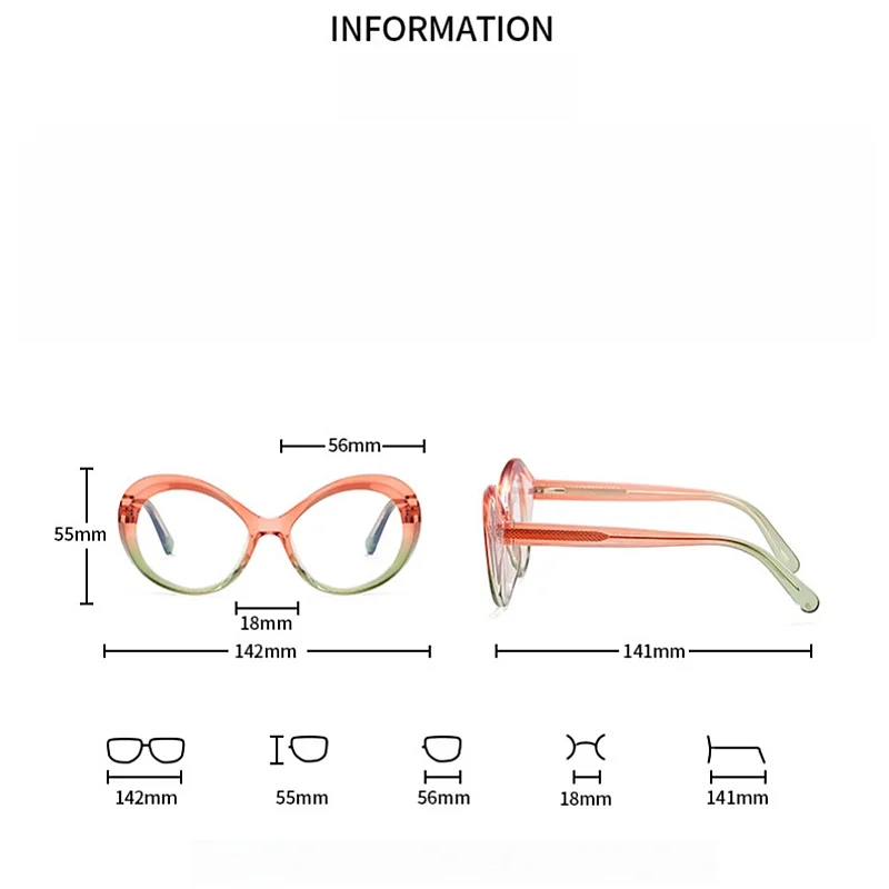F·DRACON New TR90 Eyeframe Ultra Light Round Women's Eyeframe Multi Color Anti Blue Light Optical Prescription Frame 82100