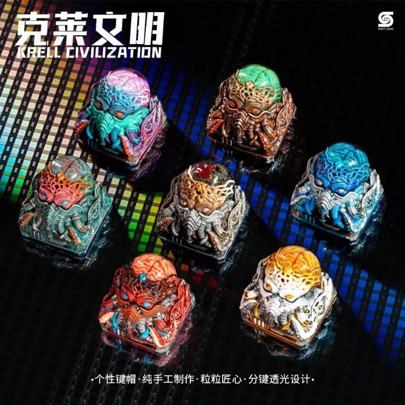 

MiFuny Shaped Clay Civilization Keycaps Cherry MX Switch Handmade Resin Material Cthulhu Translucent Keycaps Mechanical Keyboard